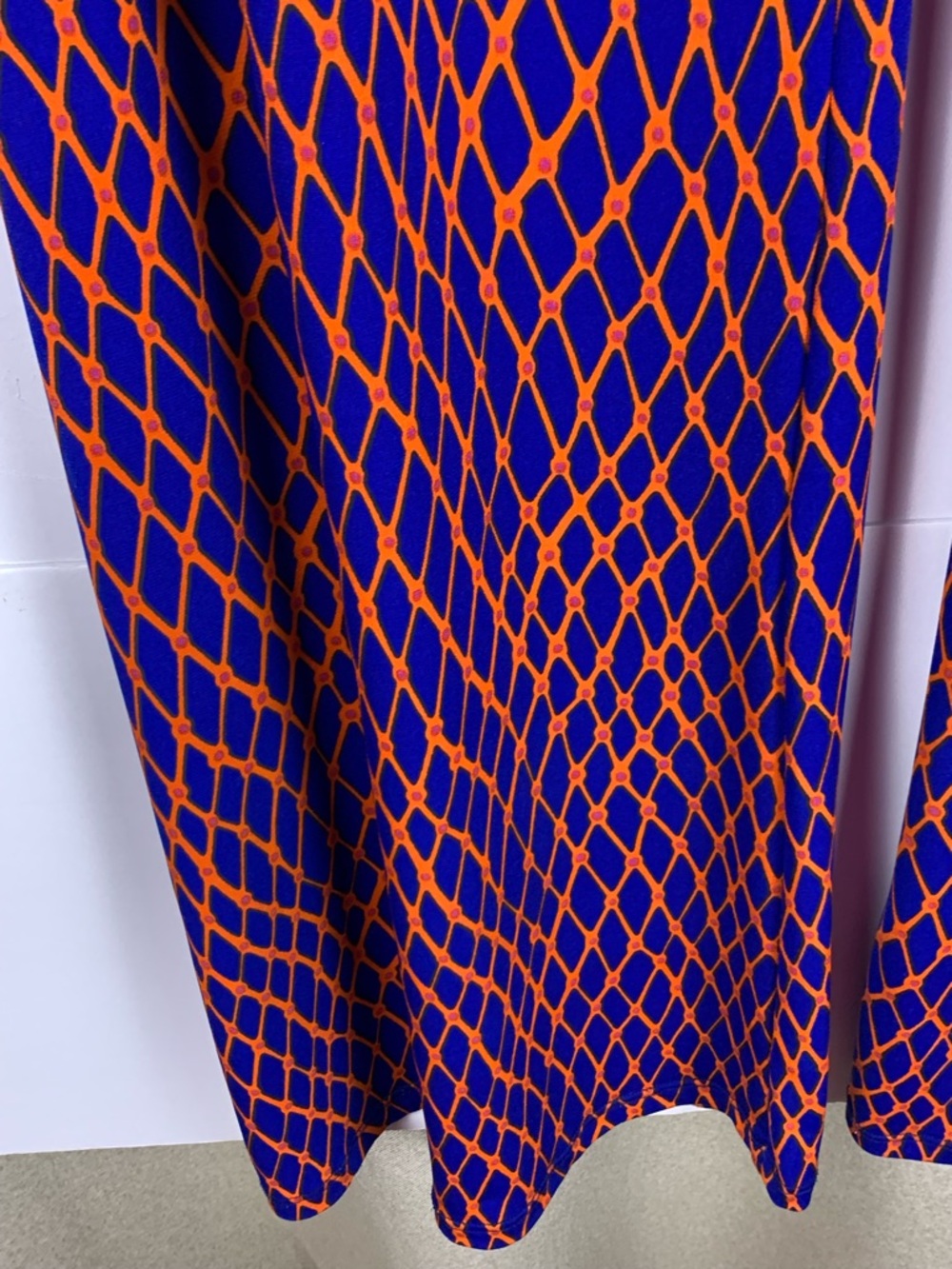 NICO LA Wide Leg Pants L Blue Orange Geometric Pull On Stretch Knit - Picture 6 of 15